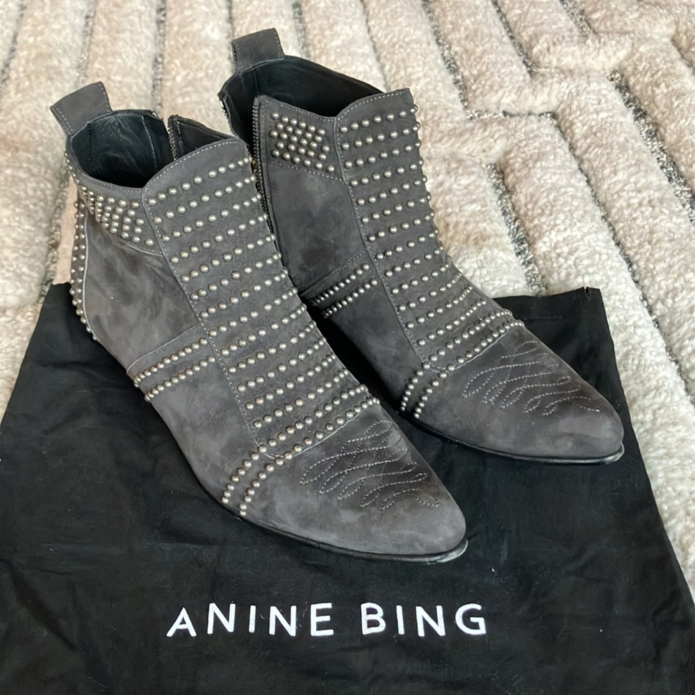 Anine Bing silver studded leather EU size 39
